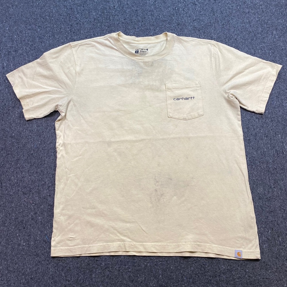 Carhartt Pocket TShirt Sz XL Mens Tan Skater Gorpcore Workwear Graphic Tee